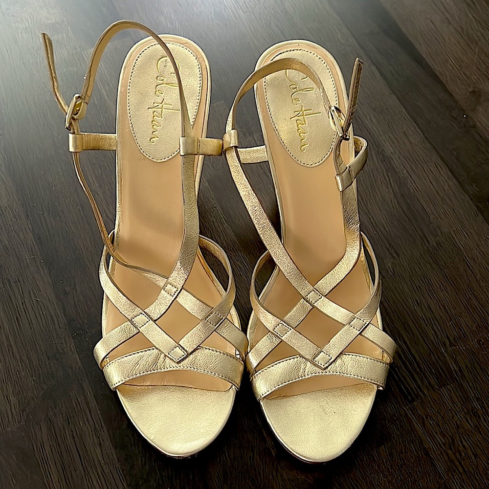 Gorgeous metallic 4 inch heels great quality dress shoes.